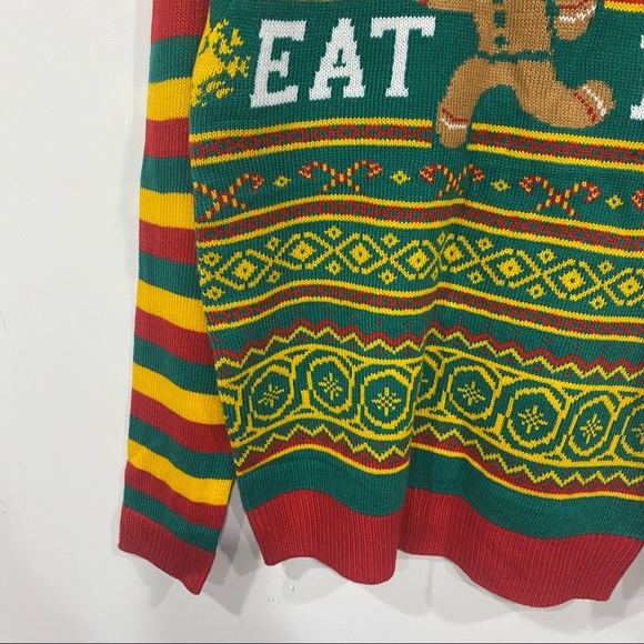 SALE $20 Funny Ugly Xmas Sweater Gingerbread Man-Eat Me Sweatshirt - Picture 4 of 7